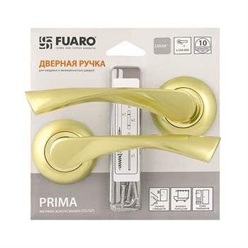 Ручка Fuaro (Фуаро) раздельная PRIMA RM/HD SG/GP-4 матовое золото/золото - фото 125502