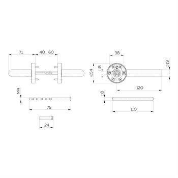 Ручка Fuaro (Фуаро) раздельная R.DSS201-0204/19 (DSS-0204/19) INOX 201 - фото 125594
