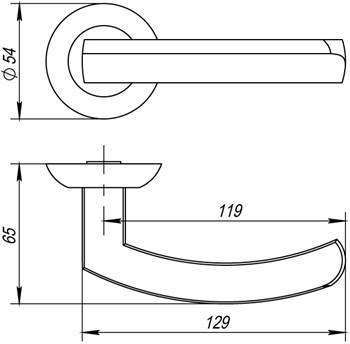 Ручка Fuaro (Фуаро) раздельная R.AR54.ALFA (ALFA AR) CP-8 (no screw, spindle) new210 - фото 125845