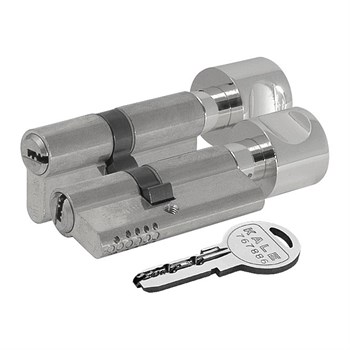 Цилиндровый механизм Kale kilit (Кале килит) с вертушкой 164 OBS SCE/120 (55+10+55) mm никель 5 кл. - фото 130081
