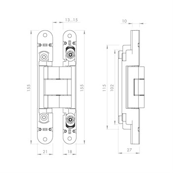 Петля Armadillo (Армадилло) скрытой установки U3D2400.VPG BL черный TECH - фото 133630
