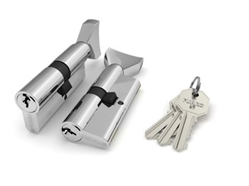 Цилиндровый механизм Fuaro (Фуаро) с вертушкой 100 CM 80 mm (30+10+40) CP хром - фото 83237