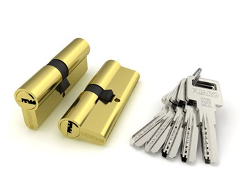 Цилиндровый Fuaro (Фуаро) механизм R600/80 mm-BL (35+10+35) PB латунь 5 кл. БЛИСТЕР - фото 83376