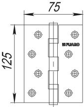 Петля Fuaro (Фуаро) универсальная IN5200U SN (2BB 125x75x2,5) мат. никель - фото 85633