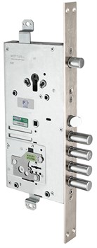 Замок Mottura (Моттура) врезной двухсистемный 54.J939M-S MyKey (левый), перекод. с торца, кл. 60 мм, без накл. - фото 86597
