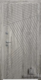 Дверь входная Nova, цвет дуб мелфорд грей софт, панель - trend цвет chiaro patina argento (ral 9003)