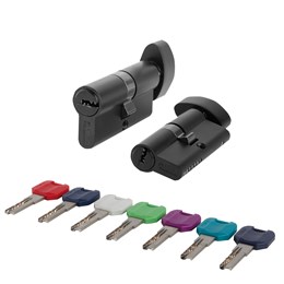 Цилиндровый Punto (Пунто) механизм MaxPro7002Knob70mm(30+10+30) BL черный 7key с вертушкой