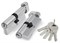 Цилиндровый Fuaro (Фуаро) механизм (100 ZM/70) 1000ZMKnob70(30+10+30) CP хром 5Key с вертушкой - фото 83762